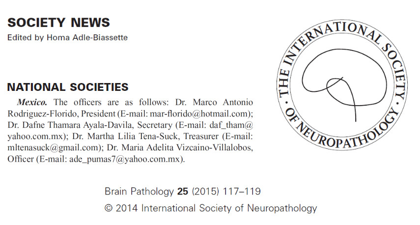 Representación de México en la Sociedad Internacional de Neuropatología